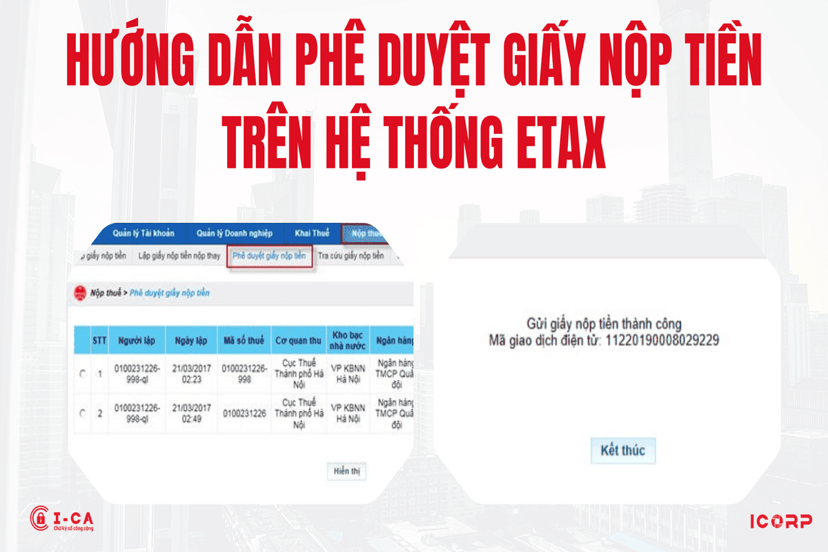 Hướng dẫn phê duyệt giấy nộp tiền trên hệ thống eTax